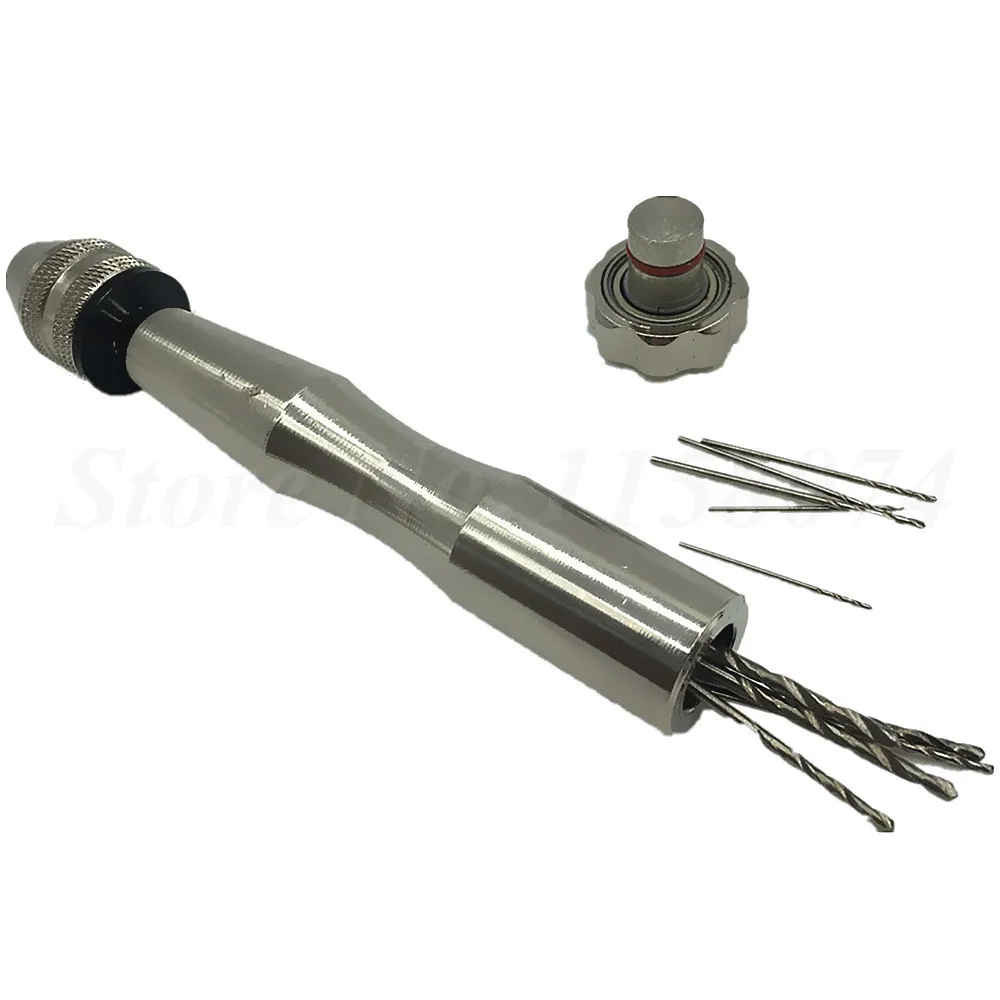 10pcs Jeweler'S Micro Twist Drill Bit Set With Mini Pin Vise Hand Drill Chuck