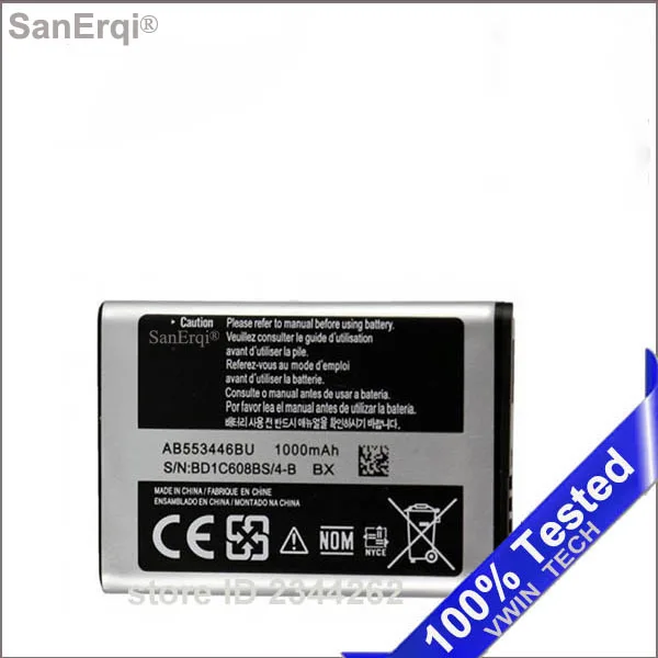 1000 мА/ч, AB553446BU для samsung B2100 C3300 Xplorer B100 SCH-B619 C3300K C5212 Duos C5212i C5130 1000 мА/ч, Батарея