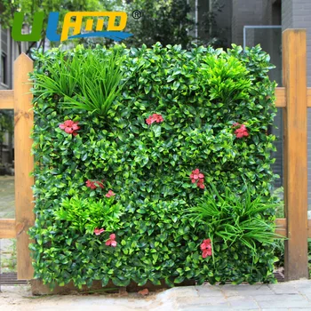 

Outdoor Artificial Boxwood Hedge Privacy Green Plastic Plants 1x1m Grass Mats DIY Plants for Decoration Wedding Home Balcony
