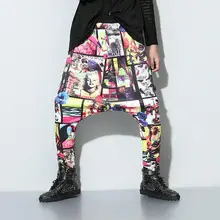 Свободный размер/горячая весна/осень мужские новые модные легкие брюки для уличных танцев личности мешковатые брюки