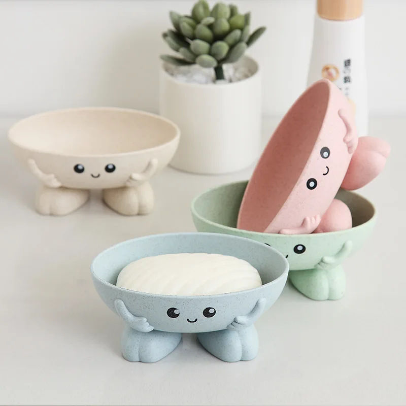 

1Pcs Home Soap Box Creative Cute Cartoon Bathroom Three-dimensional Soap Box Environmentally Friendly Plastic Drain Soap Holder