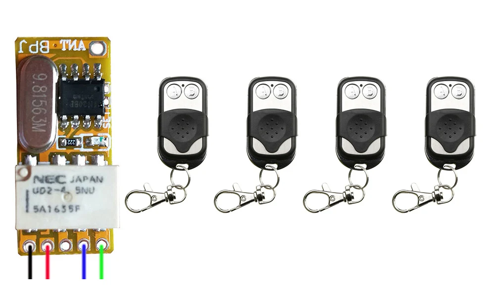 

DC 3.5V 3.7V 5V 6V 7.4V 9V 12V Radio Micro Remote Control Switch Small Receiver Metal Push Button Transmitter light /lamp