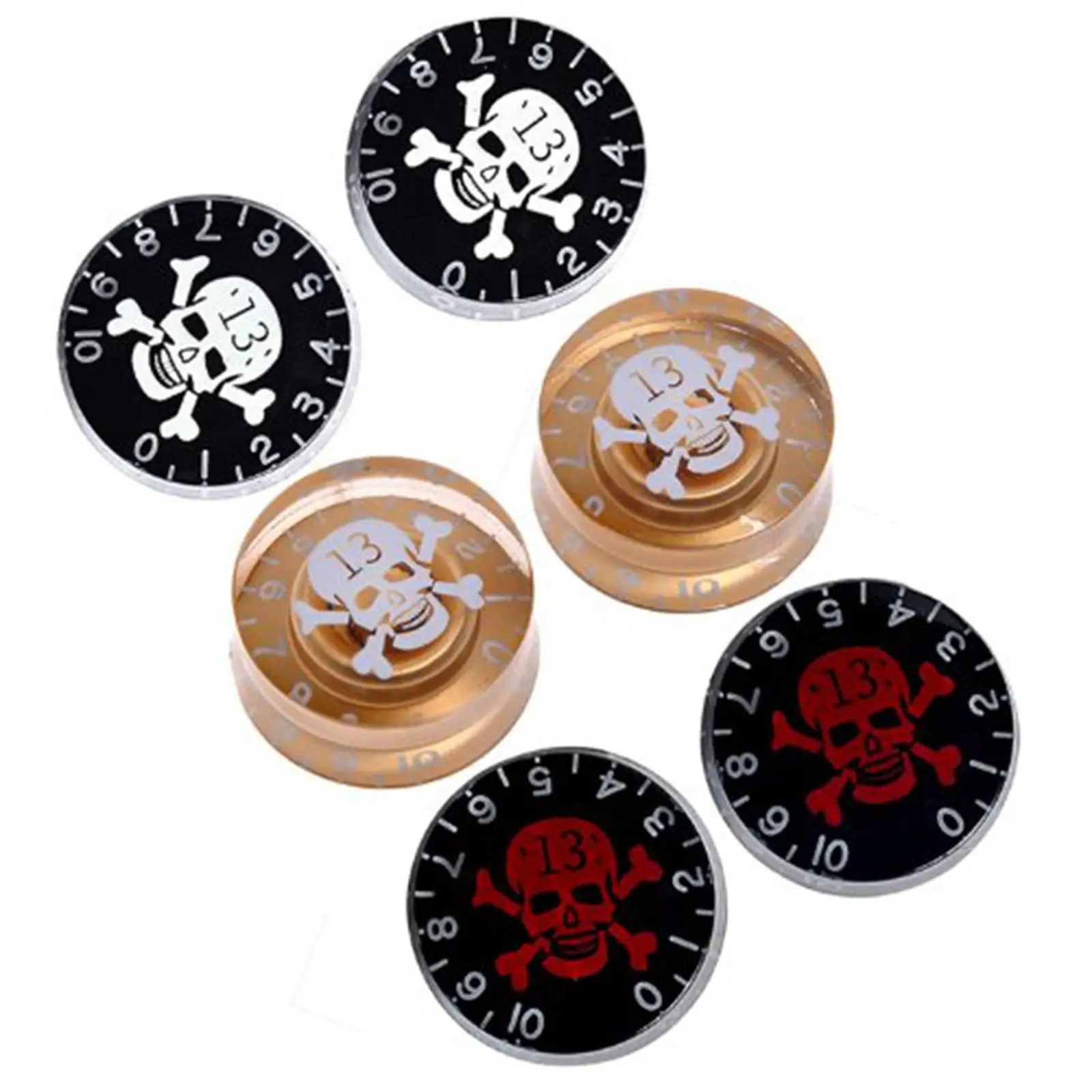6 pcs different color Skull Guitar Speed Knob Volume Tone Control | Спорт и развлечения