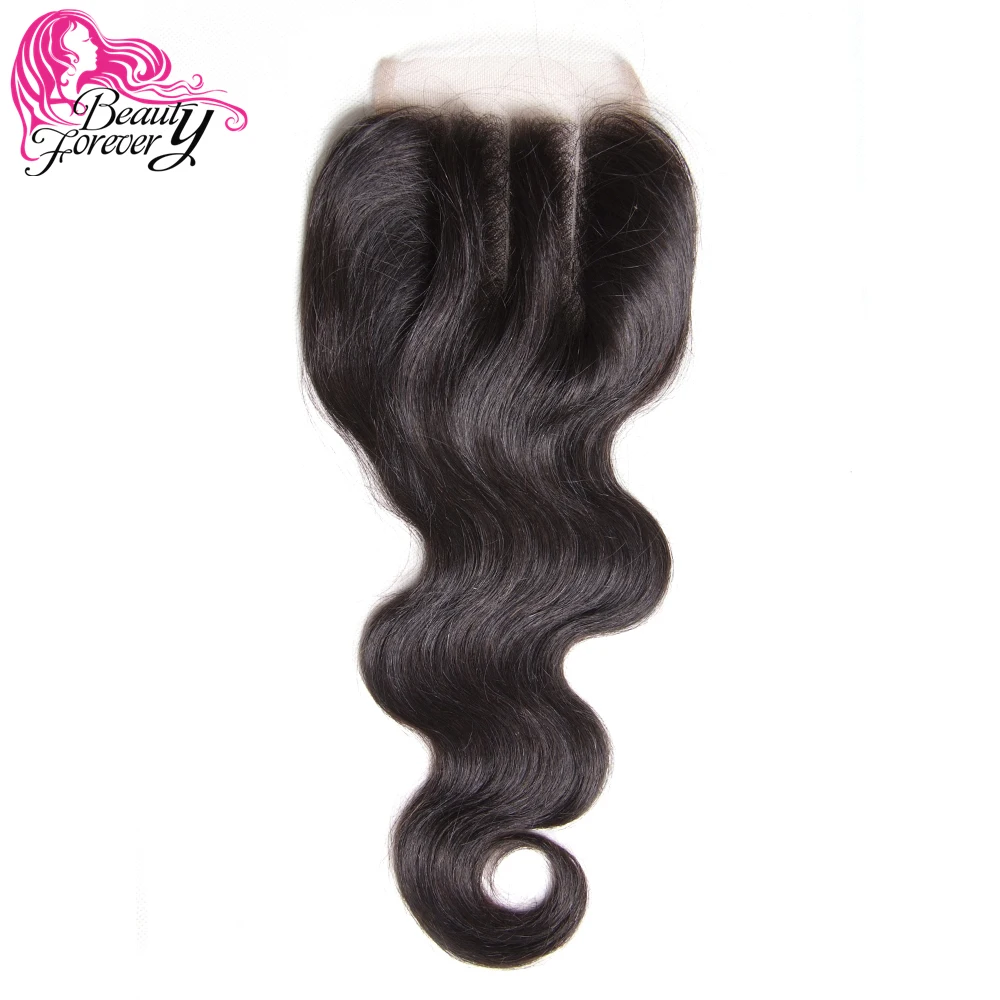 

Beauty Forever Malaysian Hair Lace Closure Body Wave Remy Human Hair 4*4 Three Part Closure 120% Density Natural Color