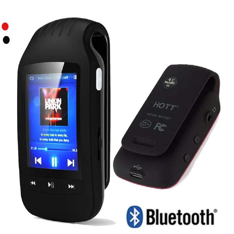 Спортивный MP3 плеер с клипсой и Bluetooth 4 0 8 ГБ музыкальный mp3 шагомером FM радио слот