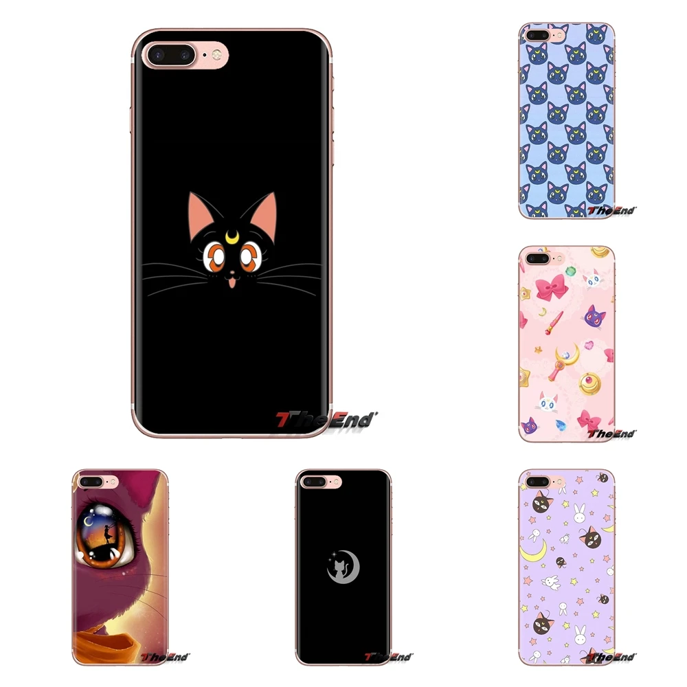 

Silicone Phone Housing For Xiaomi Redmi 4A S2 Note 3 3S 4 4X 5 Plus 6 7 6A Pro Pocophone F1 Lovely Cartoon Sailor Moon Luna Cats