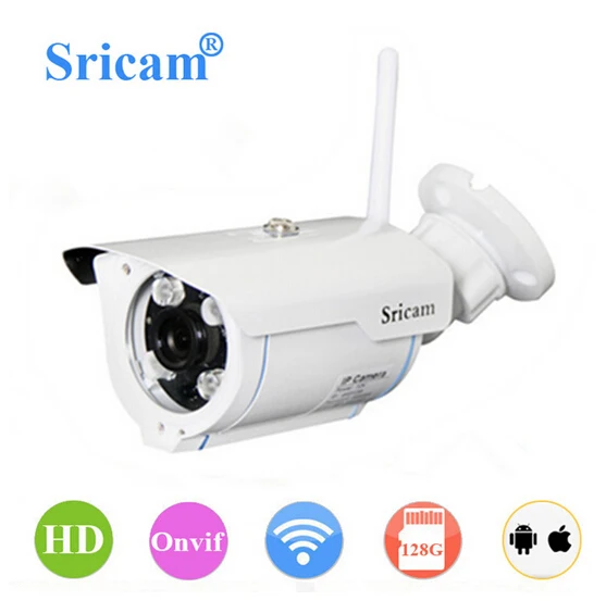 Sricam SP007 720P HD WIFI Camera Onvif P2P for Smartphone Waterproof Vandalproof Support 128G TF Card 15m IR Outdoor IP Camera