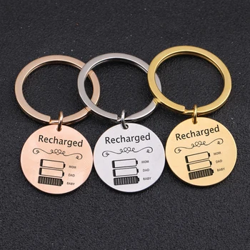

Recharged Low Battery Display Key Chain Dad Mom Gift Charm Jewelry For Parents Family Love Souvenir Birthday Gift 1 pcs