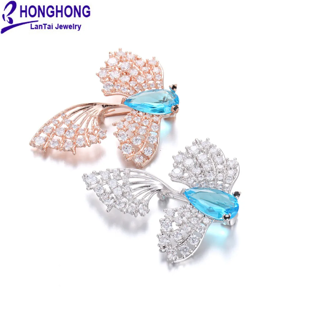 Honghong новые высококачественные циркониевые маленькие брошки «Золотая рыбка» булавки для свадебных букетов женские броши Милая брошь с животными