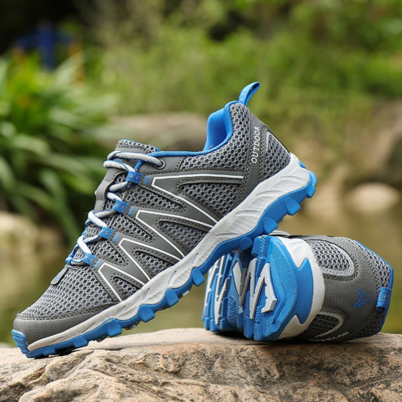 في الهواء الطلق المشي الرياضية أحذية ماء للنساء الرجال تنفس أحذية مائية بالشبكة التخميد رياضية المنبع تسلق أحذية الدانتيل