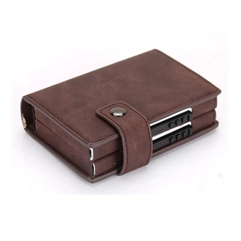 Baratos BISI GORO 2019 Cartera de aluminio soporte de tarjeta de crédito Metal con RFID bloqueo multifunción Cartera de viaje caja de Metal