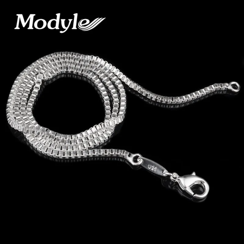 

Modyle Hot Sale 1.4mm Width 16-24 Inches Silver Box Chains Necklace For Woman