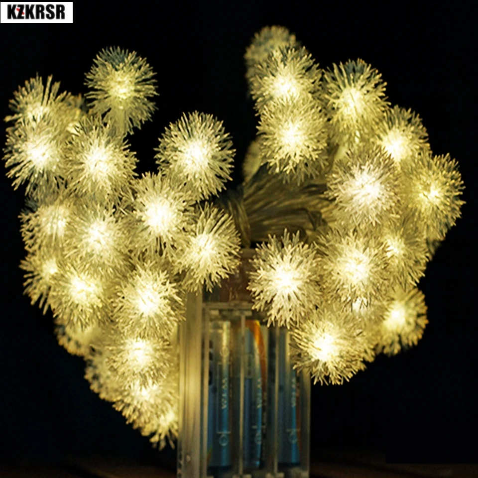 KZKRSR 9 colores 3 M 30 LED Vacaciones Snowball batería LED String luces AA batería partido decoración iluminaciones LED Vacaciones luces KZKRSR 9 colores 3 M 30 LED Vacaciones Snowball batería LED String luces AA batería partido decoración iluminaciones LED Vacaciones luces