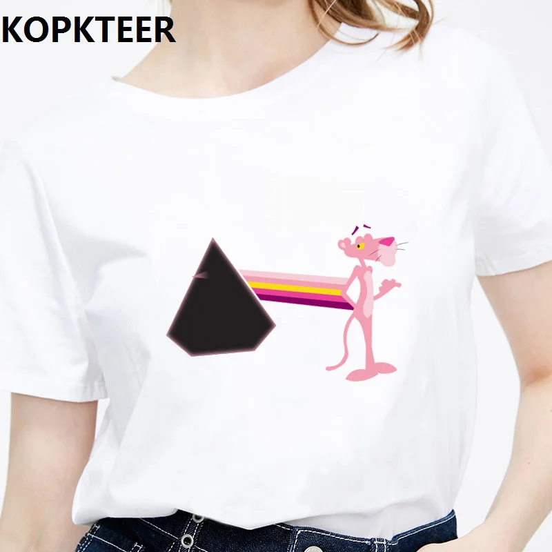 

Women Clothes 2019 Tee Shirt Femme Harajuku T Shirt Funny Pink Panther Streetwear Aesthetic Tops Cute Vintage Camiseta Mujer