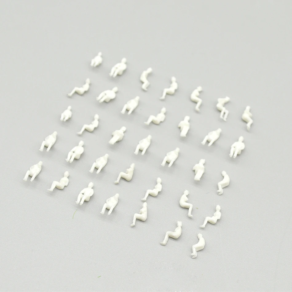 

100pcs all sitting 1/200 Scale Model Figures Generic White Unpainted Train Figures Pattern Model People