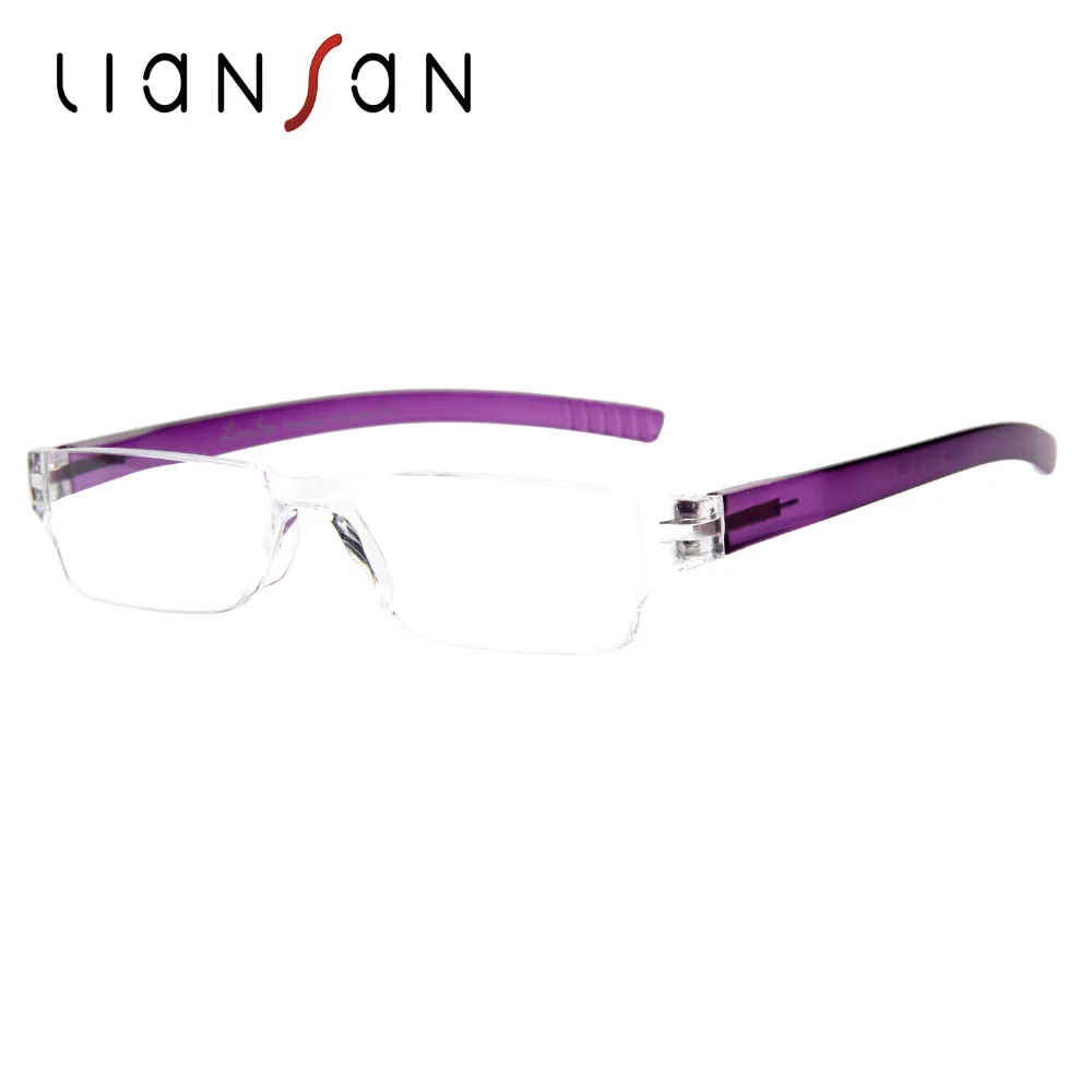 Liansan винтажные очки для чтения в стиле ретро без оправы, пластиковые легкие очки для женщин и мужчин, фирменный дизайн, дальнозоркость, портативная L2220