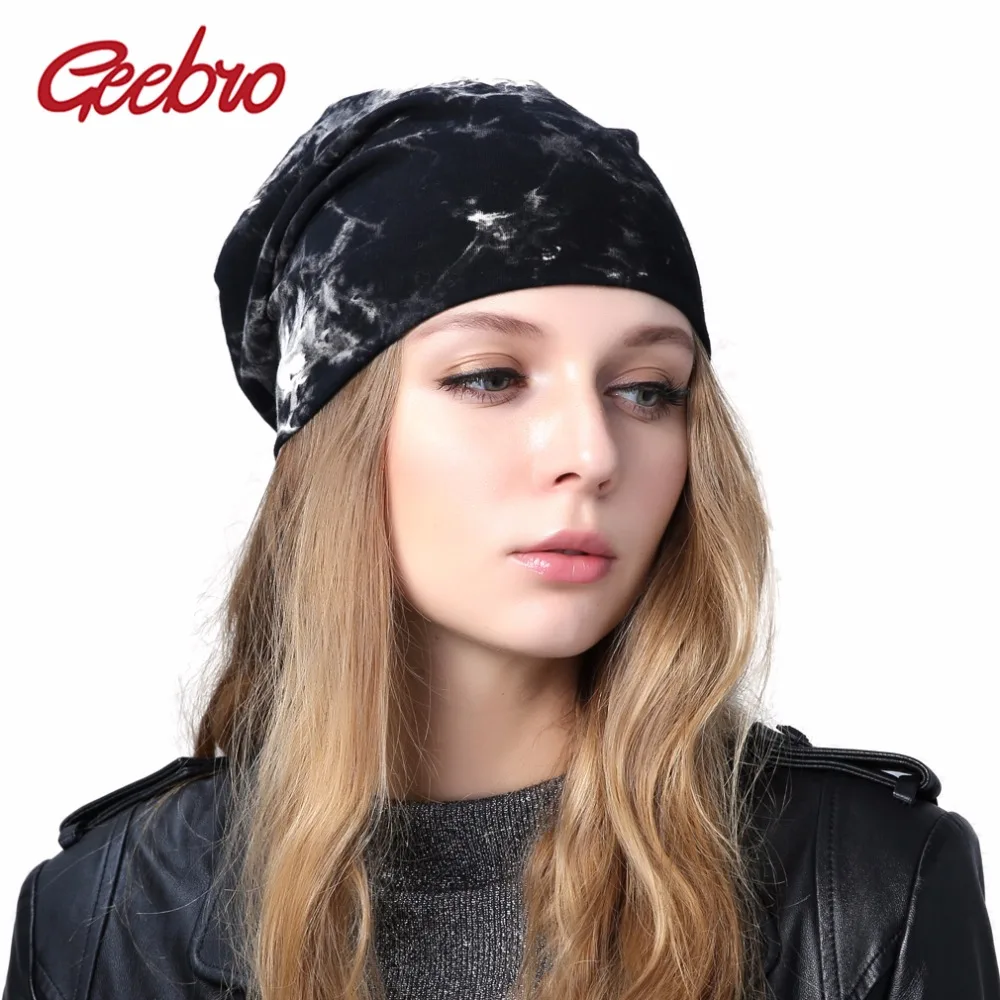 Geebro бренд Для женщин с голенищем гармошкой Beanie шляпа вареный Шапки Женская