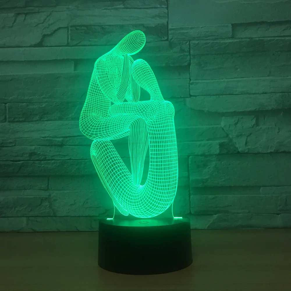 

Human Body Art LED 3d Night Light 7 Color USB Cable Remote Touch Switch Desk Table Lamp Home Furnishing Articles Decoration Gift