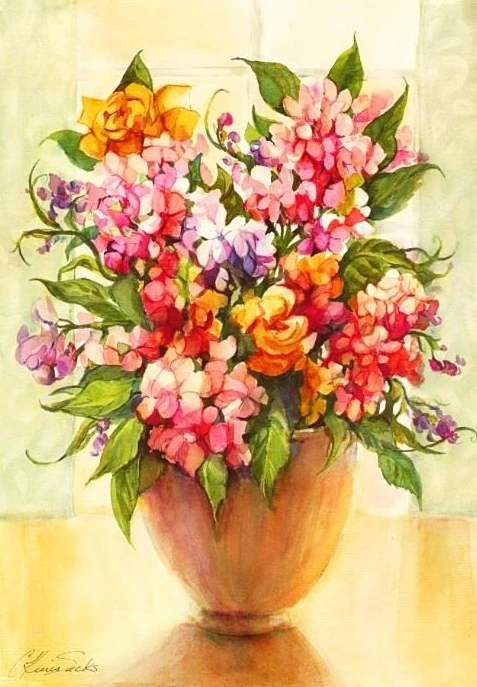 

Flowers in clay pots DIY Painting By Numbers 24 Color Pigment Brush Painting Art Hand-painted Creative Digital Oil Painting