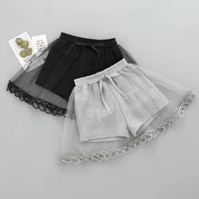 Новые летние детские шорты модные милые детские сетчатые шорты для девочек