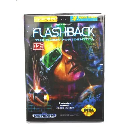 

16 bit Sega MD game Cartridge with Retail box - Flash Back game card for Megadrive Genesis system