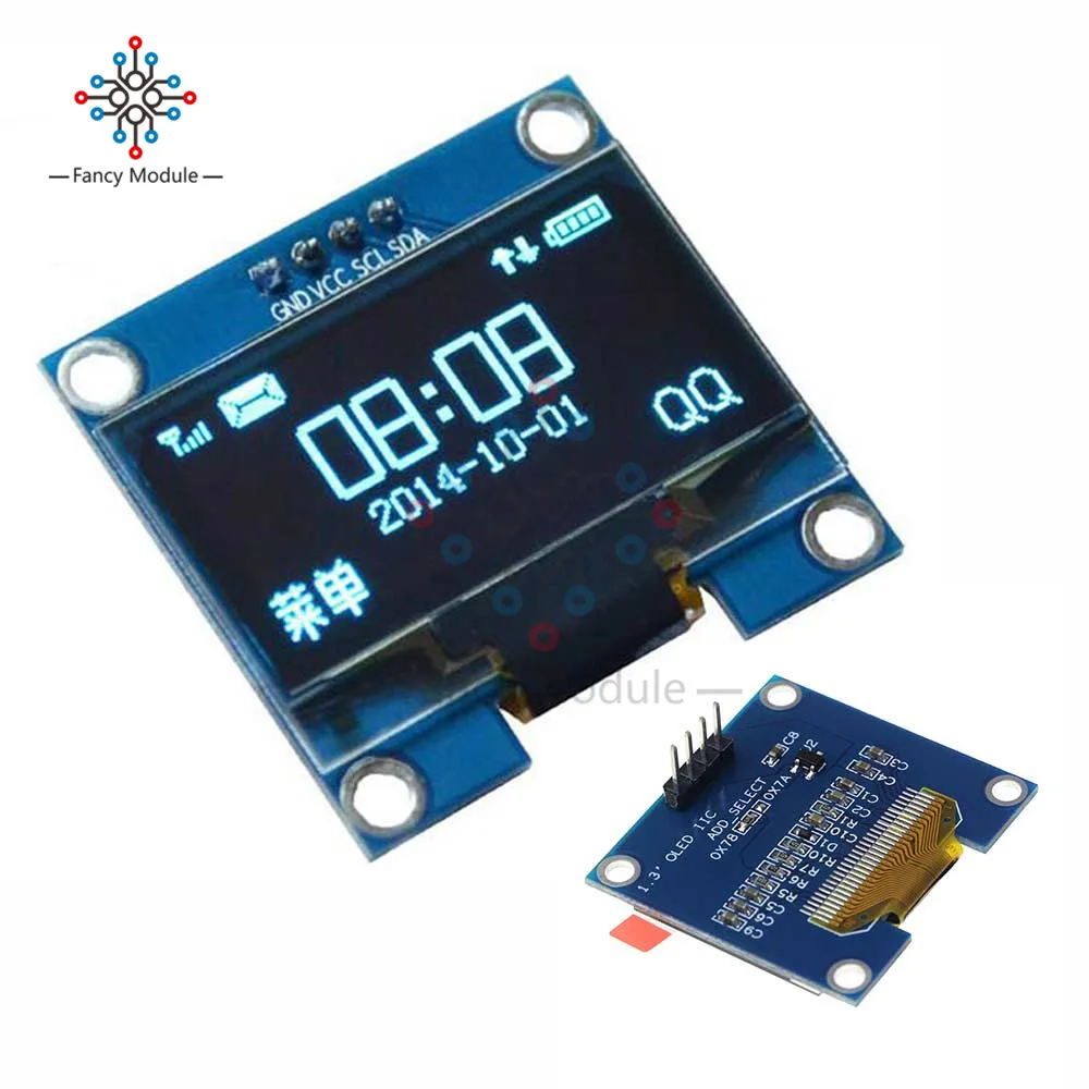 

1.3 inch 128X64 OLED display module blue on black 3-wire SPI 4 wire SPI IIC interface SH1106 driver blue oled