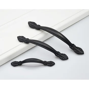 

10Pcs/Lot SOLID European Classic Black Handle Knob Pull Kitchen Furniture Wardrobe Cabinet