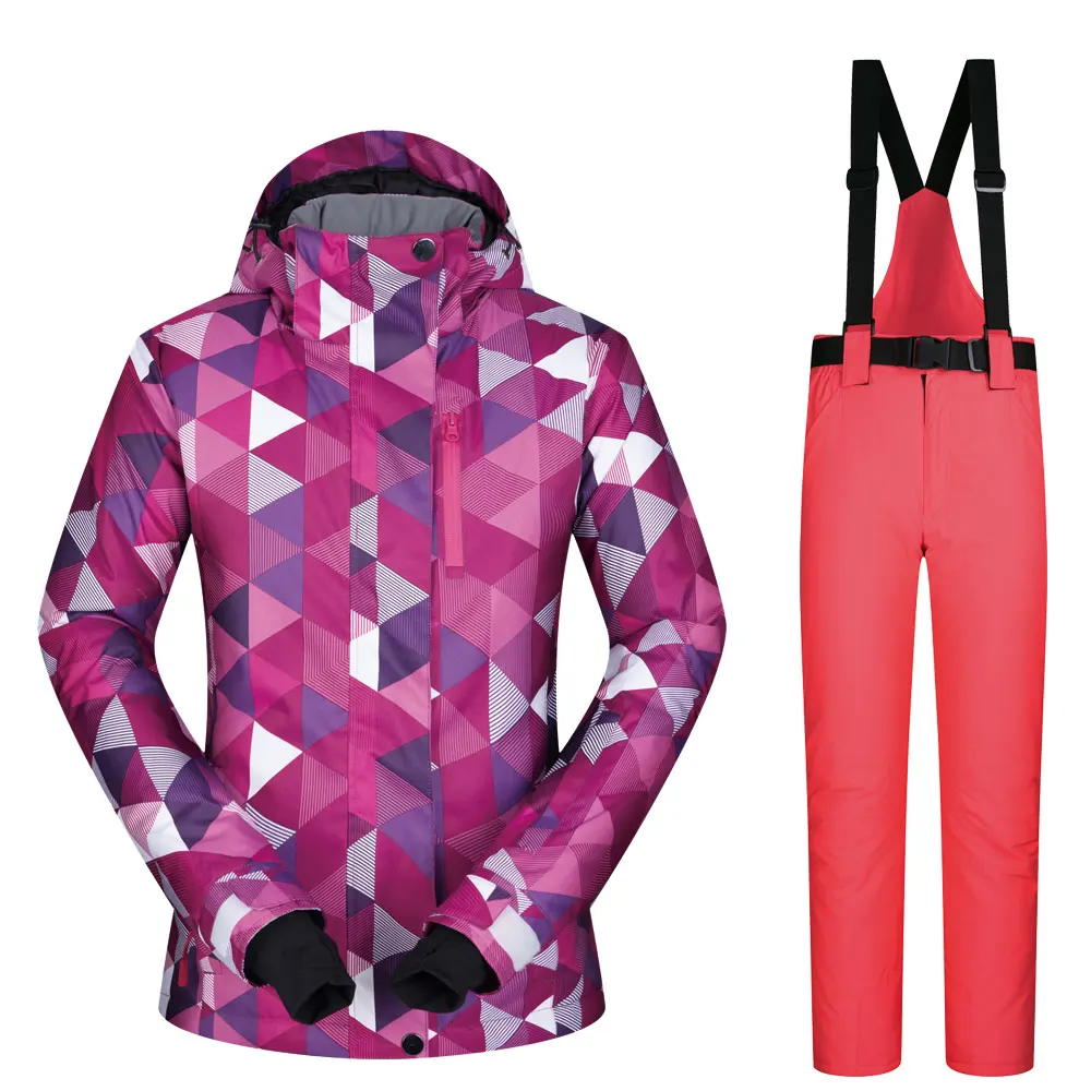 New Winter Ski Suit Women Hot Warm Waterproof Breathable Female Snow Jackets and Pants Snow Skiing and Snowboarding Suit Brands