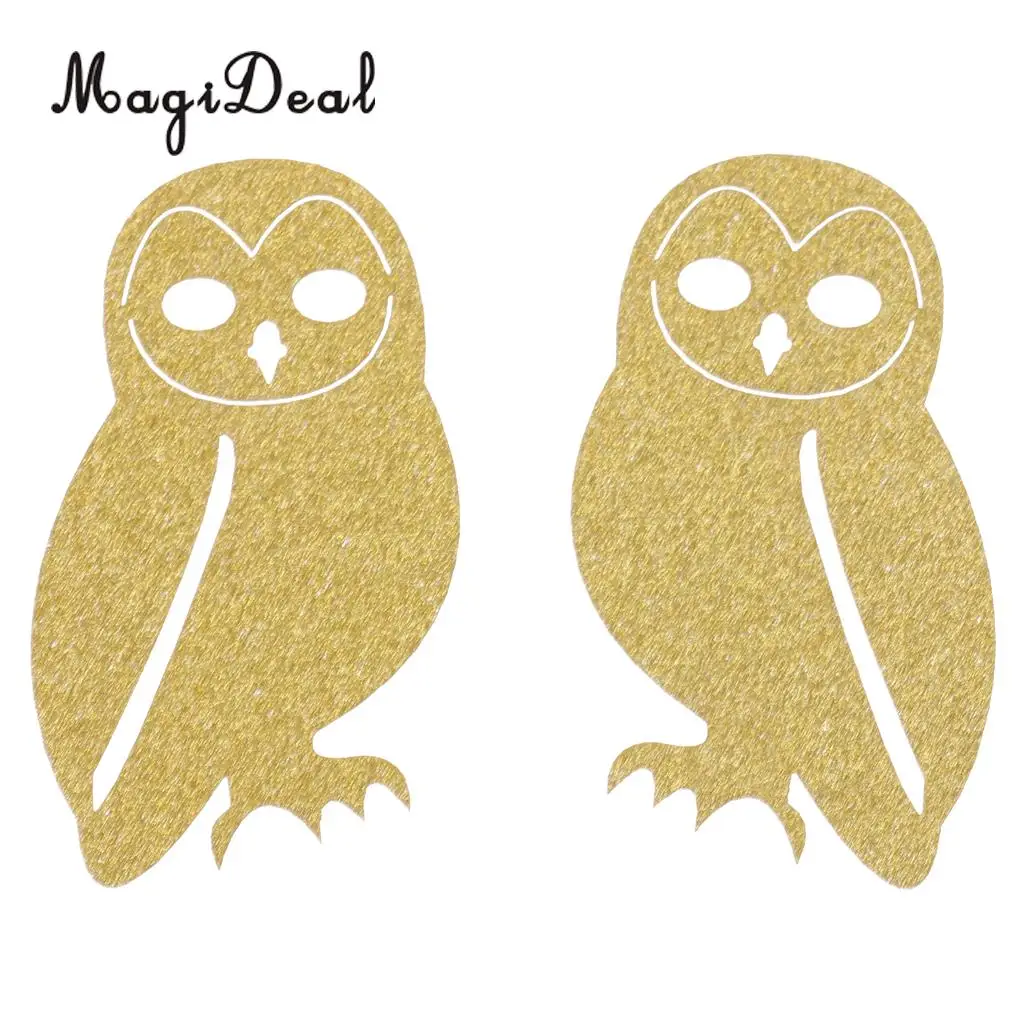 MagiDeal Lovely 20Pcs Glitter Owl Animal Cake Cupcake Topper Picks for Baby Shower Birthday Party Halloween Decor Prop 3 Colors