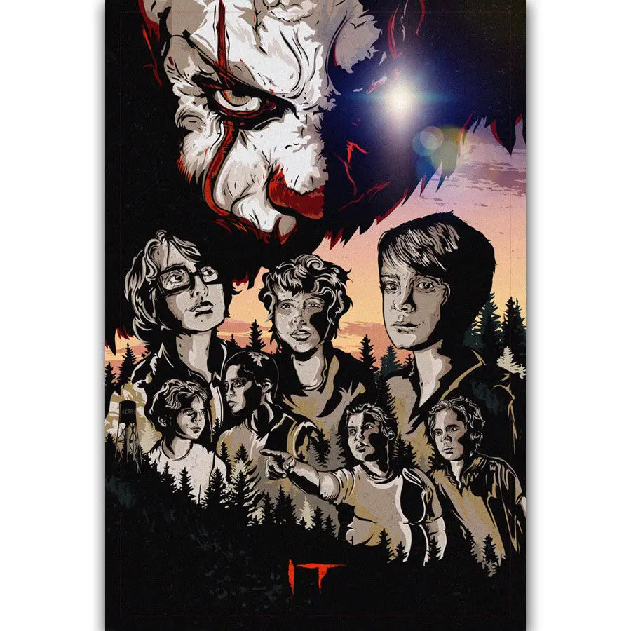 MQ235 IT Movie Stephen King Horror 2017 Film Hot New Art Poster Top Silk Light Canvas Home Decor