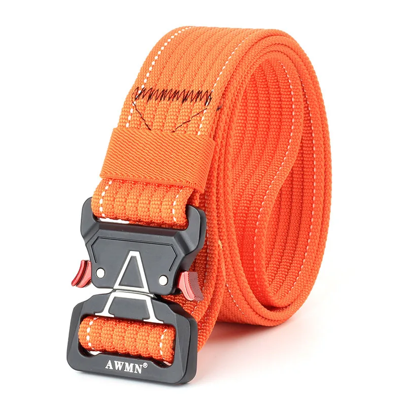 Orange Belt Холщовый военный ремень мужские тактические дизайнерские ремни для джинсов брюки Повседневный нейлоновый черный длинный поясной ремень быстросъемный ремень Кобра - Цвет: Orange Belt