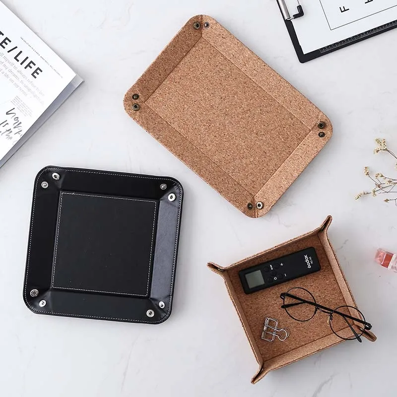 JINSERTA Dice Holder PU Leather Folding Tray Dice Rolling Tray for Serving Collapsible Wallet Coin Key Trinket Storage Box