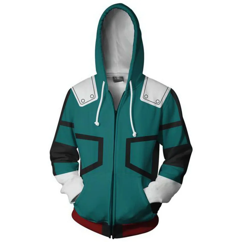 NoEnName_Null My Hero Academia Deku Izuku Midoriya Cosplay Costume Hoodies Coat Anime Boku No Sweatshirts -Zentai shop online