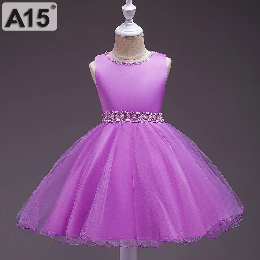 A15 Summer Children Dresses For Girls Kids Formal Wear Princess Dress For Girl 4 6 8 10 12 Year