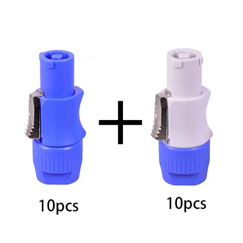 20 шт. динамик штекер PowerCON тип A NAC3FCA+ NAC3MPA-1 шасси вилка панель Адаптер 4 Pin Powercon динамик разъем - Цвет: 10x Blue 10x White