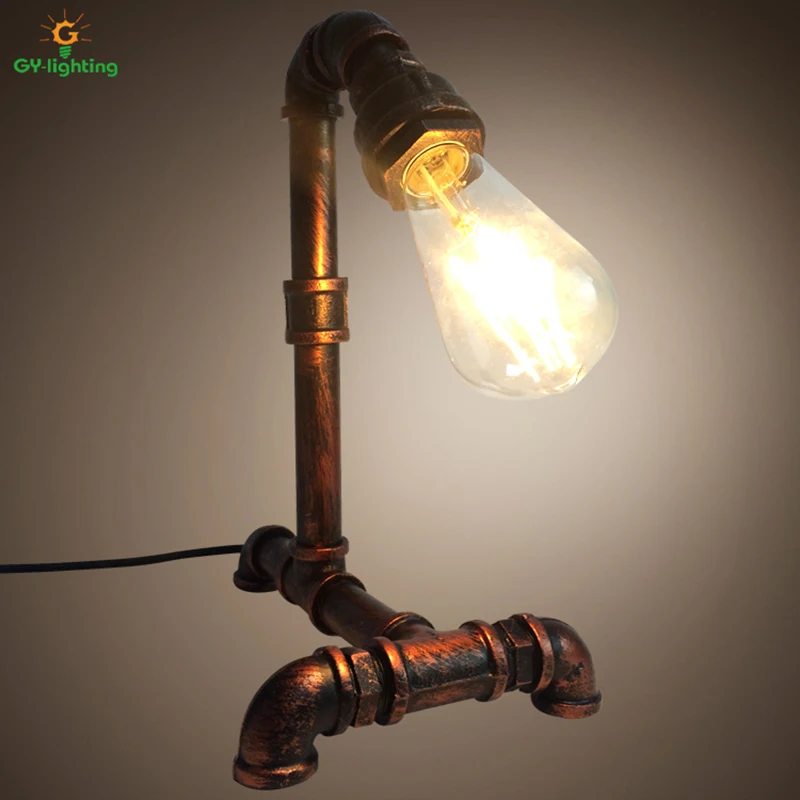 

Retro Table Lamp Decorative Bedside Lamp Creative Deco Maison Bedroom Study Room Pipe Desk Lamp abajur para quarto table lamps