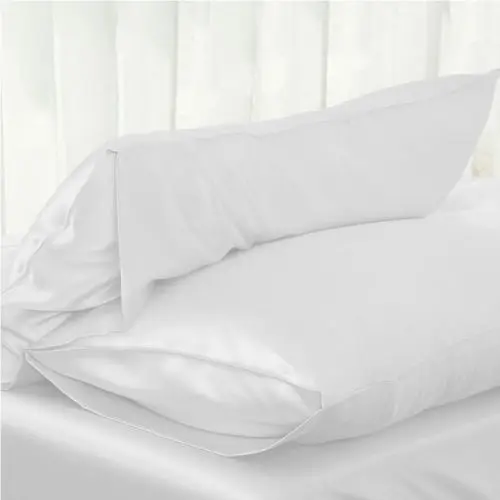 

NEW Solid Queen Standard Silk Satin Pillow Case Bedding Pillowcase Smooth Home