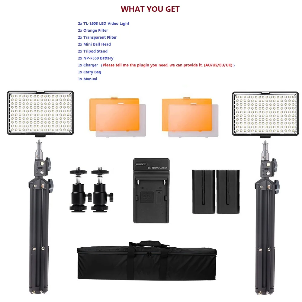 Travor LED studio light 2 set video light with