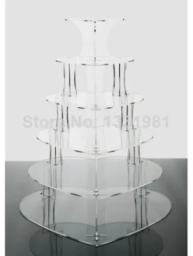 

Exquisite clear acrylic cake tower/Details about Wedding Acrylics 6 Tier Clear Heart Acrylic Party Cup Cake Stand