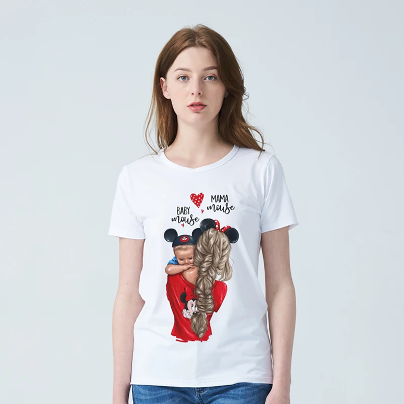 ZSIIBO/одинаковые Семейные футболки для мамы и дочки Корейская мода Harajuku Kawaii Белый