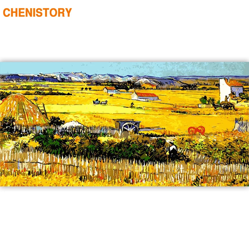 

CHENISTORY Famous Picture Frame 60x120cm DIY Painting By Numbers Large Size Modern Wall Art Oil Painting On Canvas For Home Arts