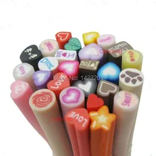40 мм 100 шт./лот Смешанная любовь арт для ногтей трость DIY Fimo игровое тесто фигурки из полимерной глины