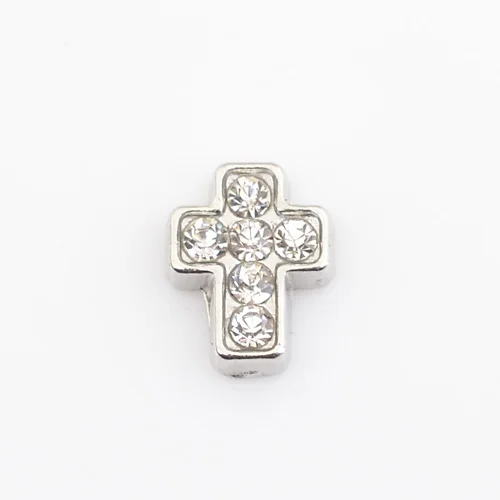 

Cross with rhinestones, Floating charms,Fit floating charm lockets, FC0048