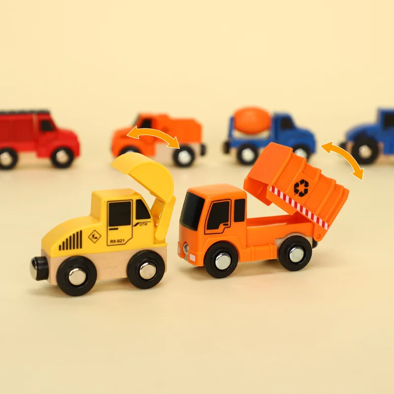 Деревянный Многофункциональный магнитный автомобиль трек-сцена автомобиль совместим с BIRO деревянный трек детские развивающие игрушки