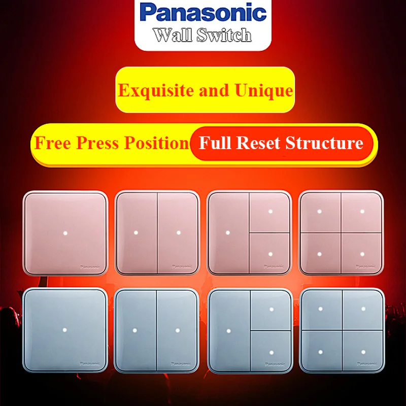 

Panasonic Wall Light Switch Wall Home Switch Random Click on / Off Wall Light Switch Full Reset Structure with LED Indicator