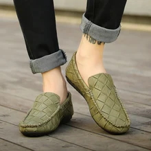 New Fashion Men Casual Shoes Men Plaid Flat Shoes Spring Summer Men Non-slip Driving Shoes Loafers Moccasins Sapatos Casuais