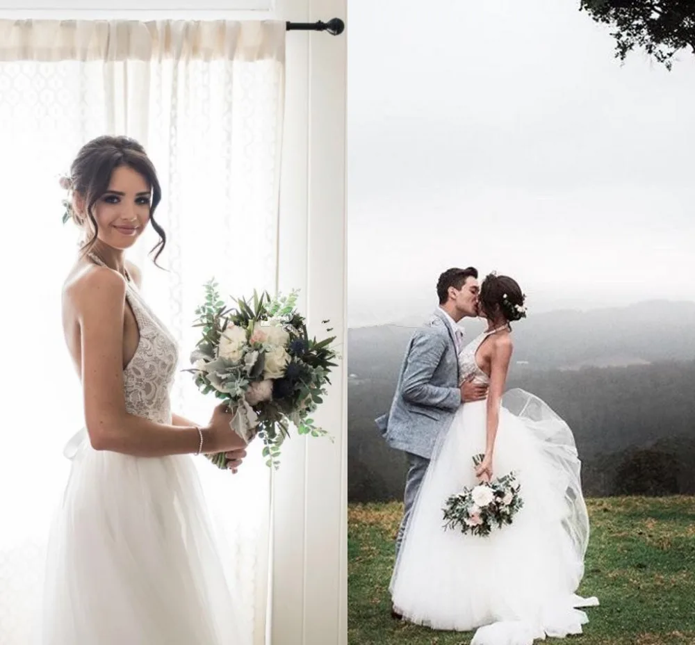 2018-boho-wedding-dresses-halter-lace-tulle_