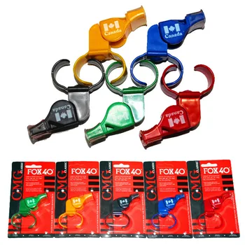 

Free shipping 12pcs/lot Colorful Fox 40 Whistle With Finger Blister Packing