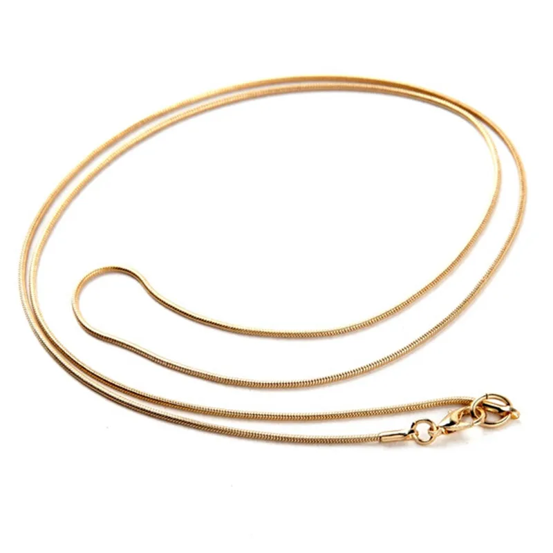 

wing yuk tak Fashion Classic Snake Bone Necklace Simple 2.2mm Gold Color Chain Necklace For Women Jewelry Wholesale