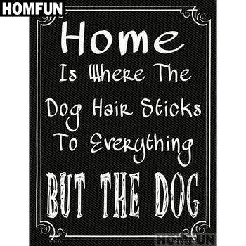 

HOMFUN Full Square/Round Drill 5D DIY Diamond Painting "Cartoon dog home" Embroidery Cross Stitch 5D Home Decor Gift A01567